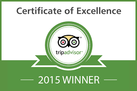 2015 Trip Advisor Certificate of Excellence